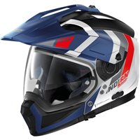 Nolan N70-2X Decurio N-Com Helmet (Metal White/Blue/Red)