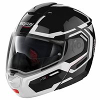 Nolan N90-3 Driller N-Com Flip Front Helmet (Glossy Black/White)