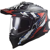 LS2 MX701 Explorer Carbon Adventure Helmet (Black|Red)