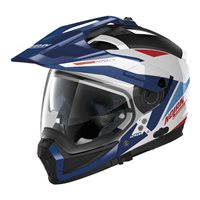 Nolan N70-2X Stunner N-Com Helmet (Metal White/Blue/Red)