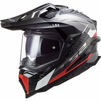 LS2 MX701 Explorer Carbon Frontier Off Road Helmet 06 (Titanium/Red)