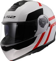 LS2 FF908 Strobe 2 Autox Flip Front Helmet (White|Red)